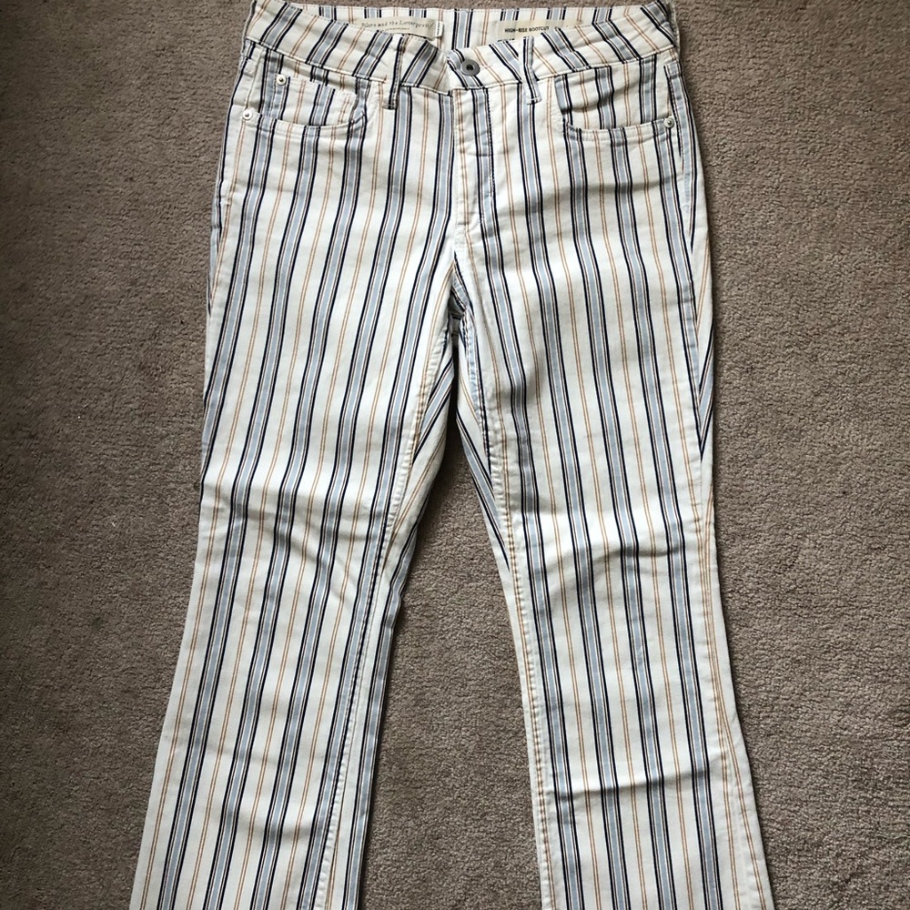 Anthropologie High-Rise Boot Cut Striped Pants